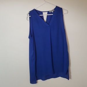 Royal Blue Sheer Sleeveless Top